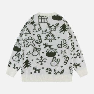 youthful cartoon print sweater   fun & trendy comfort 4608