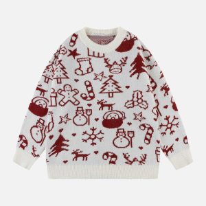 youthful cartoon print sweater   fun & trendy comfort 7146