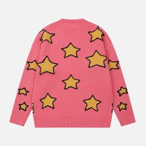 youthful cartoon rabbit sweater   quirky & cozy style 7564