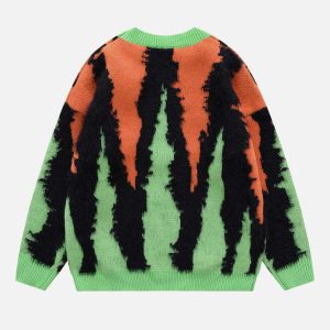 youthful catcase print plush sweater   urban & cozy 6695