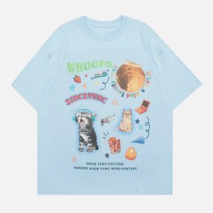 youthful cats puzzle print tee   iconic & vibrant streetwear 7288