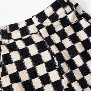 youthful checkerboard pants elastic & horn detail 7735