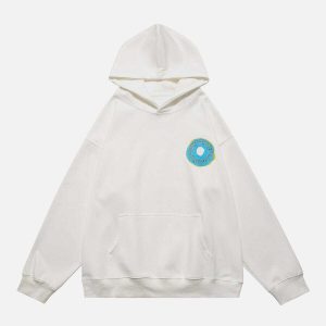 youthful circle letters hoodie dynamic print & style 2105