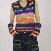 youthful colourful stripe sweater vest   chic y2k streetwear 1192