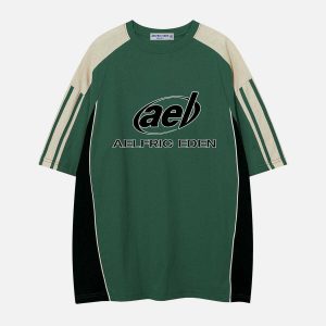 youthful contrast speedway tee   bold racing aesthetic 7327