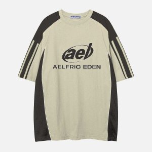youthful contrast speedway tee   bold racing aesthetic 8880
