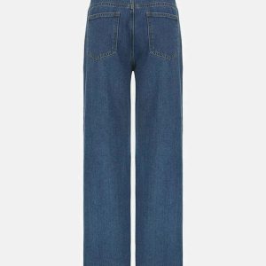 youthful cotton jeans with irregular pockets & low waist 4602