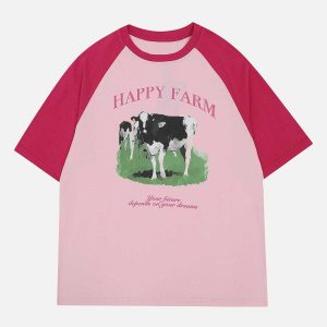 youthful cow print tee   streetwear with a quirky twist 6631