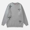 youthful cross & lie graphic sweater   streetwear icon 6428