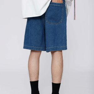 youthful curved pocket jorts   chic denim streetwear 4060
