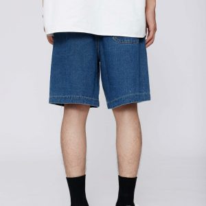youthful curved pocket jorts   chic denim streetwear 8295