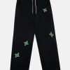 youthful dart embroidered drawstring pants streetwise look 1527