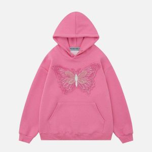 youthful denim butterfly hoodie   chic y2k streetwear 4726