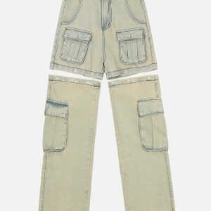 youthful detachable button jeans   sleek & trending design 3354