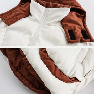 youthful detachable hood puffer jacket   urban chic 1296