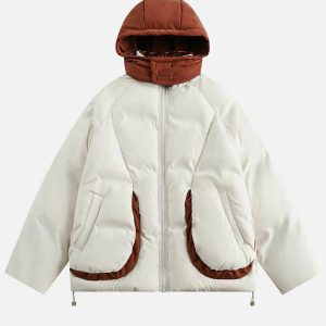 youthful detachable hood puffer jacket   urban chic 2744