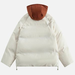 youthful detachable hood puffer jacket   urban chic 6836