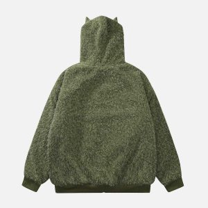 youthful devil horn sherpa hoodie winter chic & cozy 4621