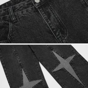 youthful diamond star jeans   ael applique chic design 3197