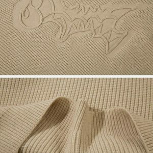 youthful dinosaur print sweater   chic & urban comfort 3976