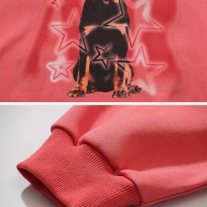 youthful dog star print sweatshirt   trendy urban comfort 4517