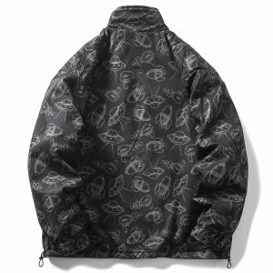 youthful double sided black jacket   sleek & versatile design 1722