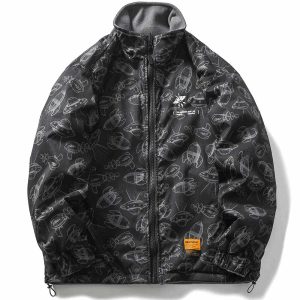 youthful double sided black jacket   sleek & versatile design 8776