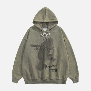 youthful dove pullover hoodie washed & blurring design 2272