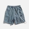 youthful drawstring label shorts   trending urban look 5041