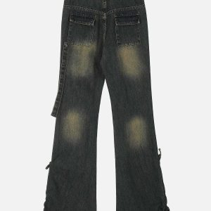 youthful drawstring wrinkle jeans   sleek urban fit 7525