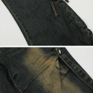 youthful drawstring wrinkle jeans   sleek urban fit 7718
