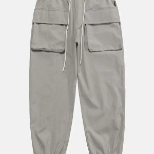 youthful elastic cuff pants casual & sleek design 4008