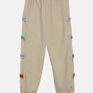 youthful elastic waist pants velcro foot design 4797