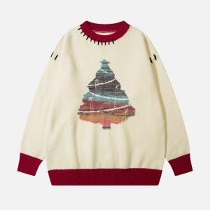 youthful evergreen delight sweater festive & chic comfort 6598