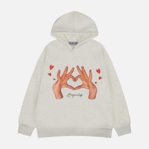 youthful finger love hoodie   trending urban comfort 6593