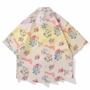 youthful floral letter shirt short sleeve & trendy design 6739