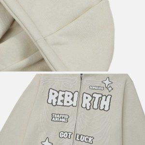 youthful foam skeleton hoodie   streetwear with an edgy print 2734