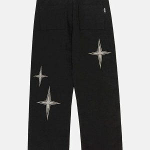 youthful four point star print pants   streetwear icon 3059