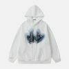 youthful fringe applique hoodie   chic urban streetwear 1425
