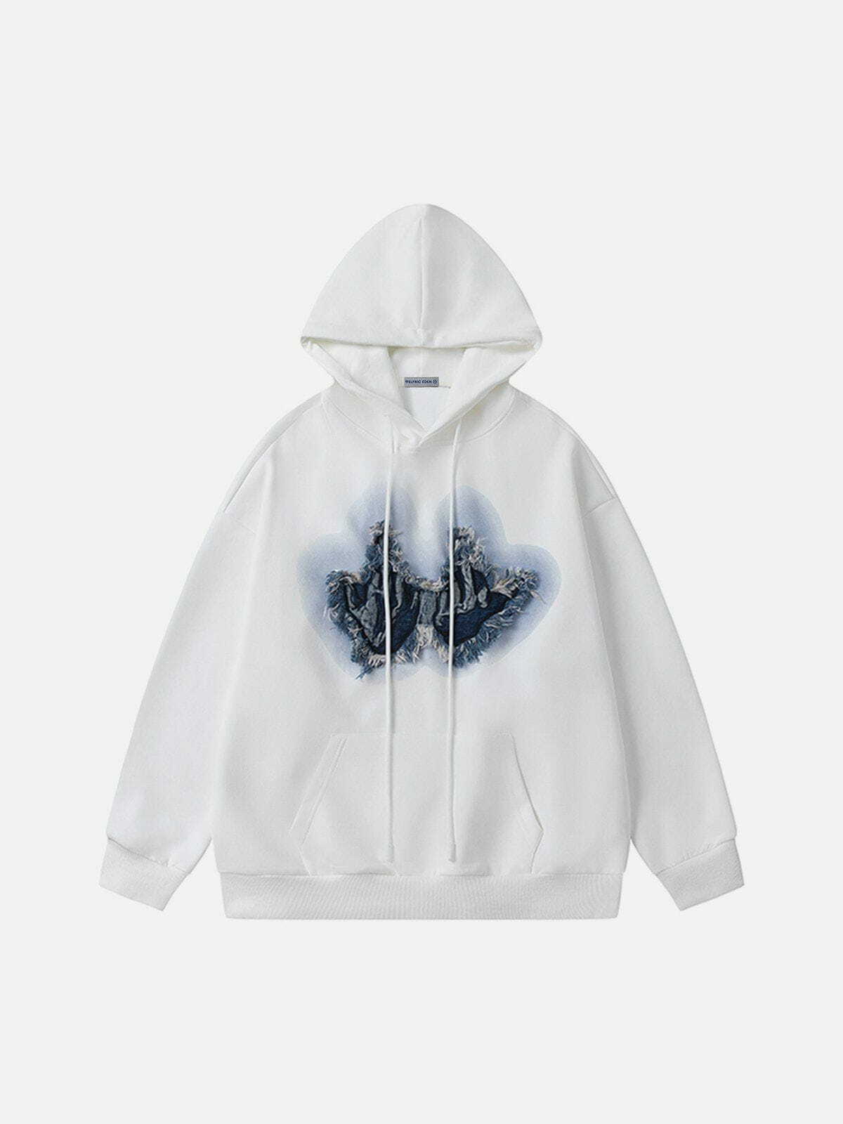 youthful fringe applique hoodie   chic urban streetwear 1425