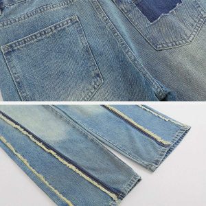 youthful fringe line jeans   trending urban streetwear 3250