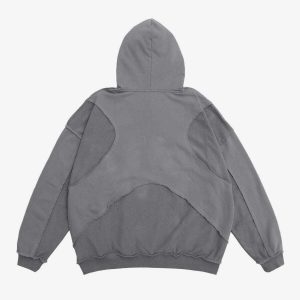 youthful fringe patchwork hoodie   urban & trendy design 4210
