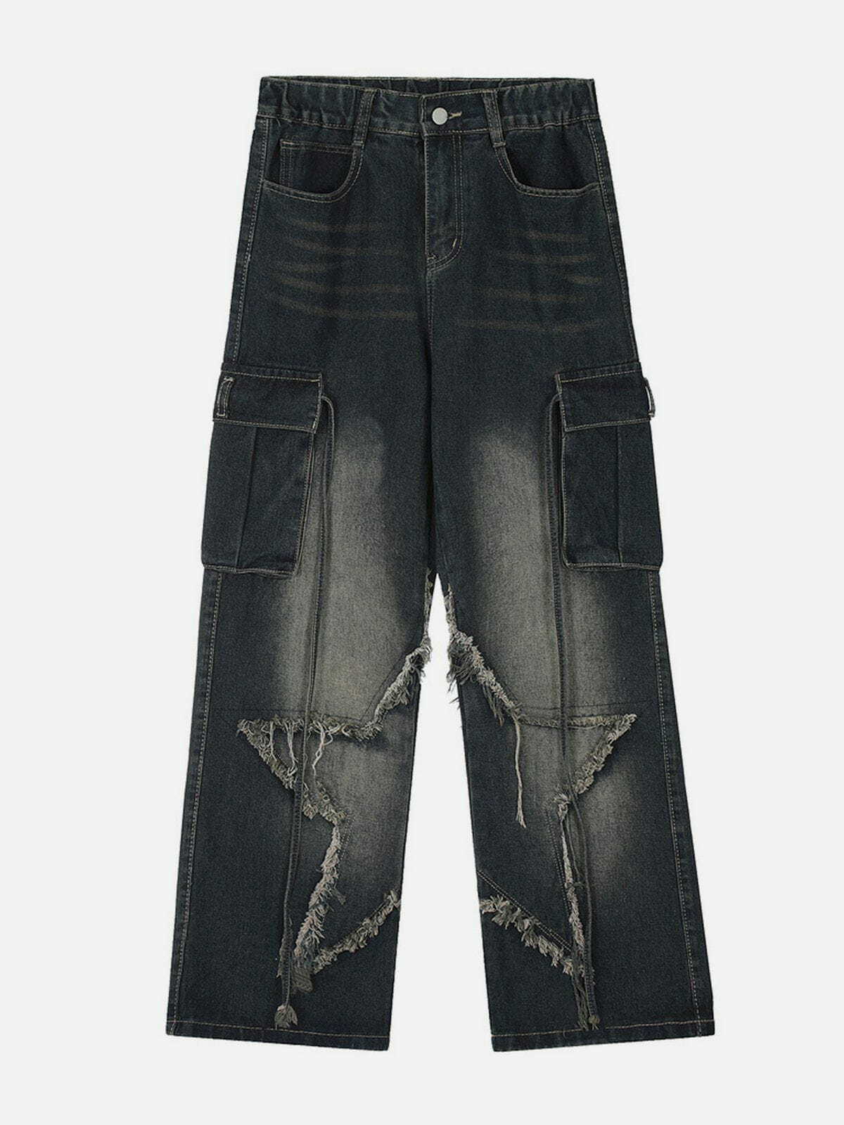 youthful fringe star jeans   washed & edgy streetwear 3176