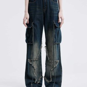 youthful fringe star jeans   washed & edgy streetwear 6189