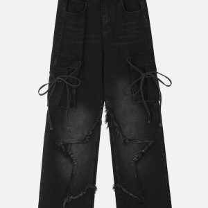 youthful fringe star jeans   washed & edgy streetwear 6946
