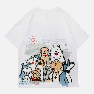 youthful funny dogs graphic tee   urban & trendy style 3667