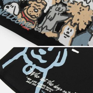 youthful funny dogs graphic tee   urban & trendy style 4915