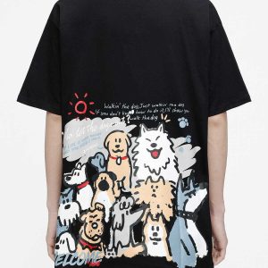 youthful funny dogs graphic tee   urban & trendy style 6209