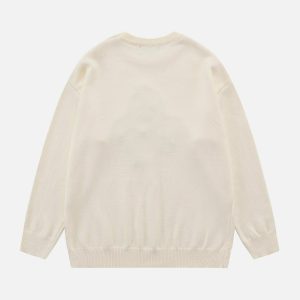 youthful ghost flocking sweater   chic & spooky comfort 2865