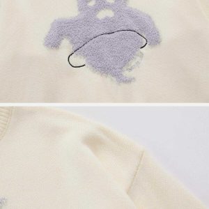 youthful ghost flocking sweater   chic & spooky comfort 5218